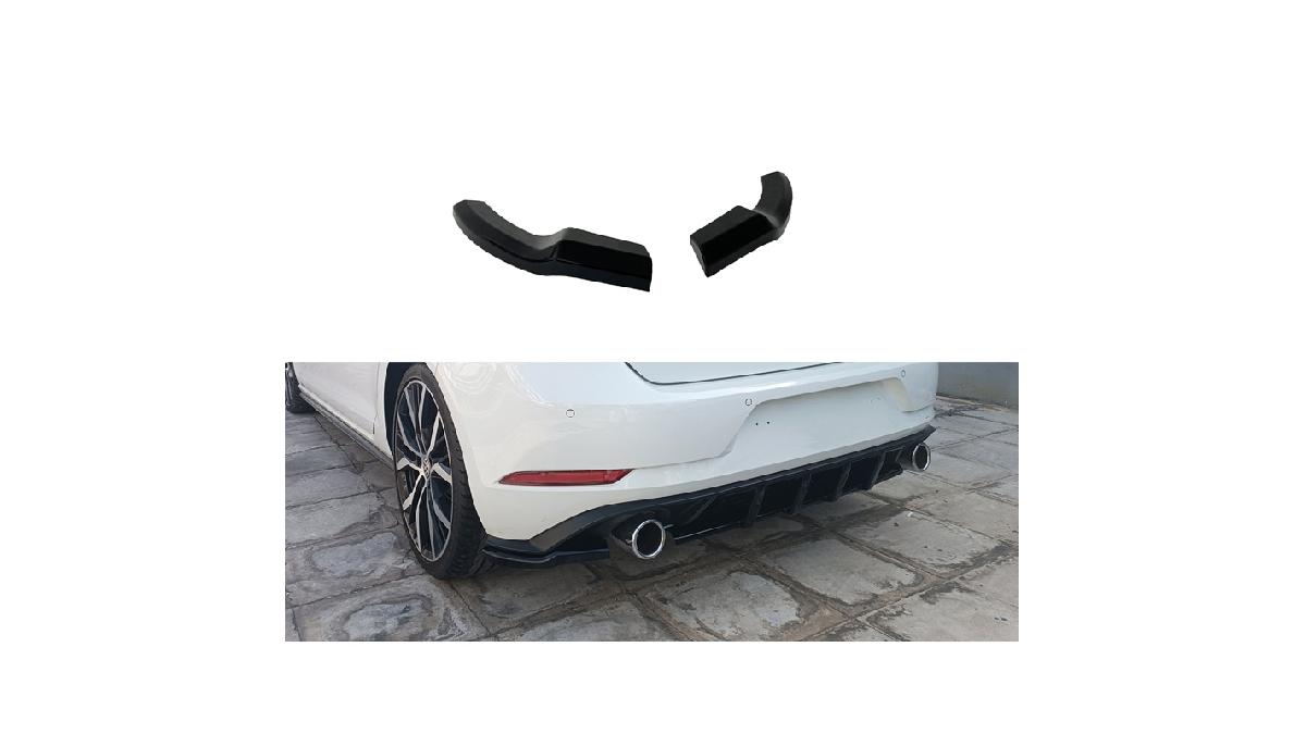 Jupes+arri%C3%A8re+%28Coins%29+sur+mesure+pour+Volkswagen+Golf+7.5+GTI+2017-2020+%28ABS+Noir+Luisant%29